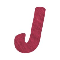 Filzbuchstabe einzeln, ca. 33 mm hoch, 1 Stück J in pink