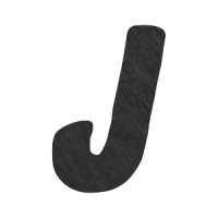 Filzbuchstabe einzeln, ca. 33 mm hoch, 1 Stück J in schwarz