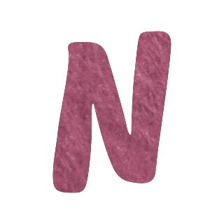 Filzbuchstabe einzeln, ca. 33 mm hoch, 1 Stück N in rosa