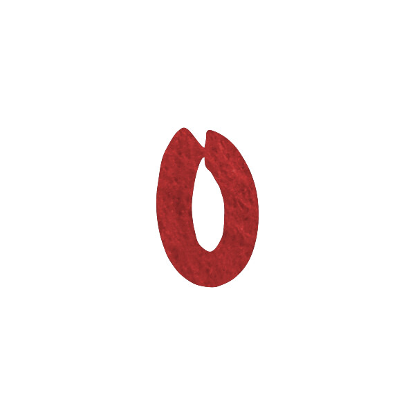 Filzbuchstabe einzeln, ca. 33 mm hoch, 1 Stück O in rot