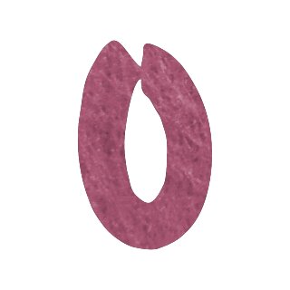 Filzbuchstabe einzeln, ca. 33 mm hoch, 1 Stück O in rosa