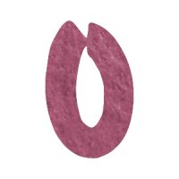 Filzbuchstabe einzeln, ca. 33 mm hoch, 1 Stück O in rosa