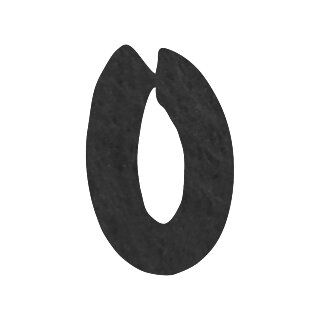 Filzbuchstabe einzeln, ca. 33 mm hoch, 1 Stück O in schwarz