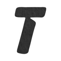 Filzbuchstabe einzeln, ca. 33 mm hoch, 1 Stück T in schwarz