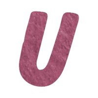 Filzbuchstabe einzeln, ca. 33 mm hoch, 1 Stück U in rosa
