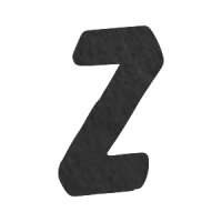 Filzbuchstabe einzeln, ca. 33 mm hoch, 1 Stück Z in schwarz
