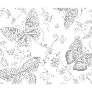 Zauberpapier Schmetterlinge, wei&szlig;, 23 x 33 cm, 10 Blatt