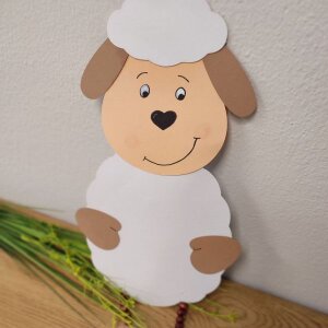 Bastelset Schaf mit Schlenkerbeinen vorgestanzt von Prell, 8 St&uuml;ck