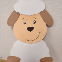 Bastelset Schaf mit Schlenkerbeinen vorgestanzt von Prell, 8 Stück