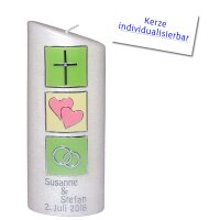 Hochzeitskerze Ellipse abgeschrägt, Symbole von Prell