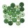 Holz Perlen Mischung FSC 100%, 12mm ø, poliert, SB-Btl 32Stück, grün Töne
