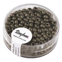 Metallic-Rocailles, matt, 4mm ø, Dose 17g, anthrazit