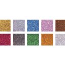 Acryl-Mosaiksteine Mischung, Glitter, 1x1cm, Dose 300g, bunt