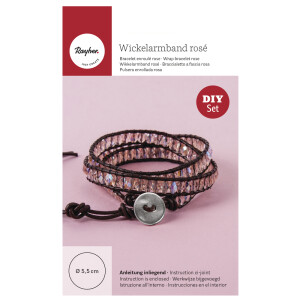 Bastelpackung: Wickelarmband rosé, Set 1Stück