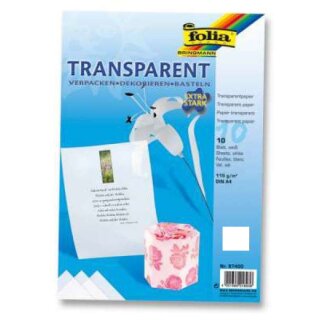 Transparentpapier weiß, 10 Blatt, DIN A4, 115 g/qm extra stark