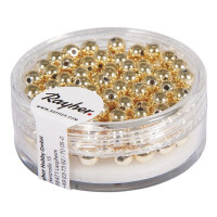 Plastik-Rundperlen, 4 mm ø, Dose 150 Stück, gold