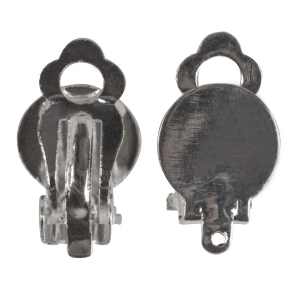 Ohrclip m. Öse, 12mm ø, SB-Btl 2Stück, platin