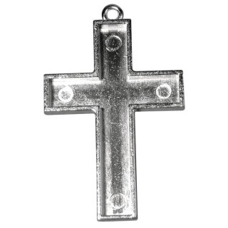 Schmuckkessel Kreuz m. Öse, 3,8x2,8cm, SB-Btl 1Stück, platin