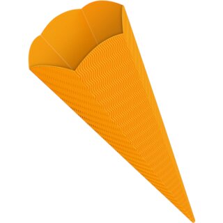 Geschwister-Schultütenrohling gelb, aus 3D-Wellpappe, h: 41 cm
