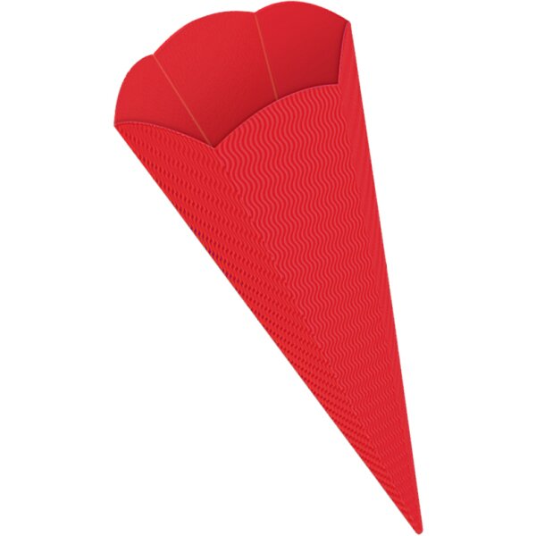 Geschwister Schultütenrohling rot aus 3D-Wellpappe, h: 41 cm