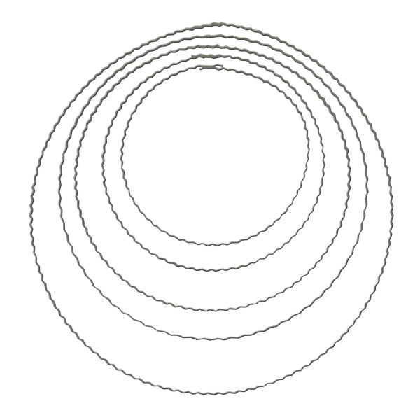 Metallringe aus gewelltem Flachdraht, 18 cm ø