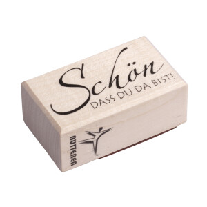 H.- Stempel Sch&ouml;n, dass Du..., 3x5cm, Art.12213