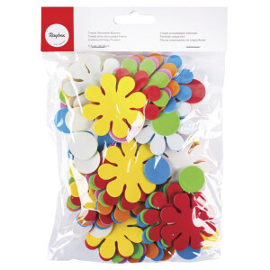 Crepla Stanzteile Blumen, 5,5cm, selbstklebend, SB-Btl 40Stück, bunt