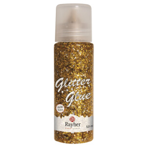 Glitter-Glue grob, Flasche 50ml, gold