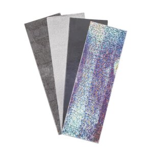 Wachsfolie Silber-Töne, 20x6,5cm, 4 Farben sort.,...