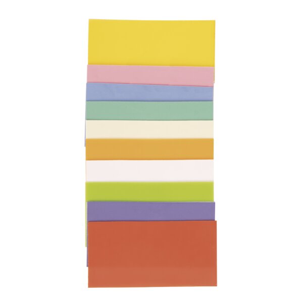 Wachsfolie Pastellset, 10x5cm, 10 Farben sort., SB-Btl 10Stück