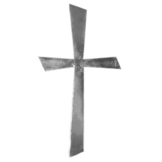 Wachs-Motiv Kreuz Silber, 10,5x5,5cm, SB-Btl 1Stück