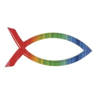Wachsmotiv christlicher Fisch Regenbogen, 4x2cm, SB-Btl 1Stück