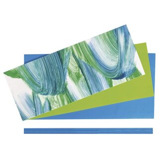 Set: Verzierwachs Kommunion, farblich sortiert, SB-Btl 1Set, blau/grün