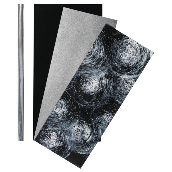 Set: Verzierwachs Trauer, farblich sortiert, SB-Btl 1Set, schwarz/silber