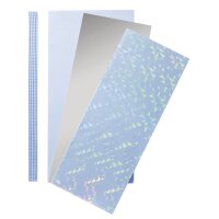 Set: Verzierwachs Baby, farblich sortiert, SB-Btl 1Set, blau/silber