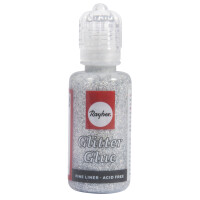 Glitter-Glue metallic, Flasche 20 ml, silber