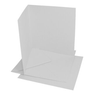 Doppelkarten quadratisch, weiß, 13,5 x 13,5 cm,220g/qm Fotokarton