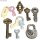 Gießform: Glücks-Schlüssel, 8 Motive, 3,5-7cm, Größe: 23,2x18,3cm