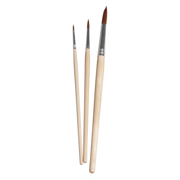 Pinselset Kindergarten+Schule, FSC 100%, 3 Synthetik-Rundpinsel, SB-Btl 3Stück