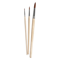 Pinselset Kindergarten+Schule, FSC 100%, 3 Synthetik-Rundpinsel, SB-Btl 3Stück