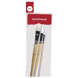 Pinselset für Decoupage, je 1 Pinsel in Größe 6, 12, 20, SB-Btl