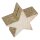 Holz Stern Kartenhalter, 5,5cm &oslash;, 2cm, mit Glitter, PVC-Box 4St&uuml;ck