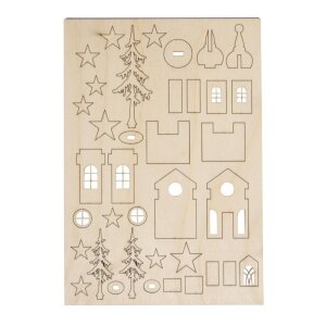 Holzbausatz Weihnachtskirche, 37 Teile, SB-Btl 1St&uuml;ck