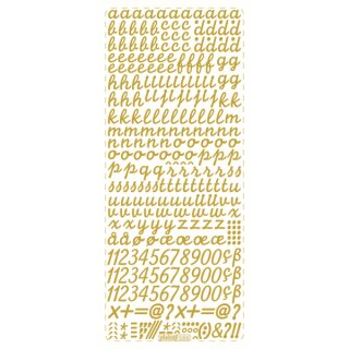 Ziersticker &quot;Buchstaben klein u. Ziffern&quot;, gold, 10 x 23 cm