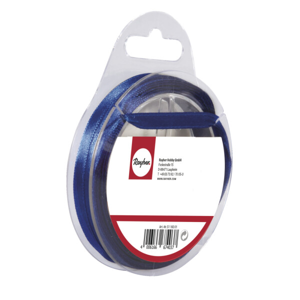 Satinband, 7mm, SB-Rolle 10m, d.blau