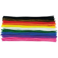 Pfeifenputzer Chenilledraht 50 cm lang, 100 Stück in 10 Farben sortier.