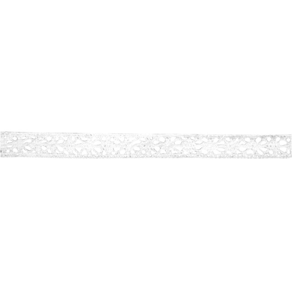 Baumwoll- Bordüre Lorena, 1cm, SB-Holzkarte 3m, weiß