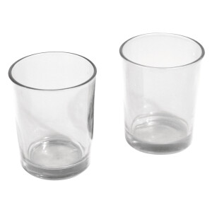 Teelichtglas, 5cm ø, 6,5cm, PVC-Box 2Stück,...