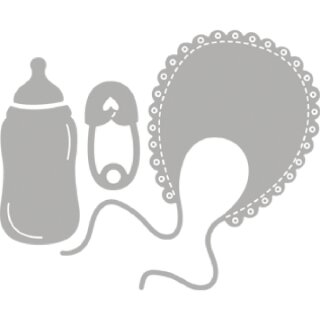 Stanzschablone: Baby Utensils, 11,9x9,7cm, SB-Btl 3Stück