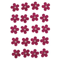 Deko-Sticker: Papierblüten m. Halbperle, m. Klebepunkt, SB-Btl 20Stück, pink